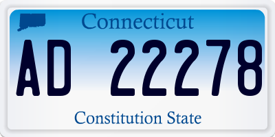 CT license plate AD22278