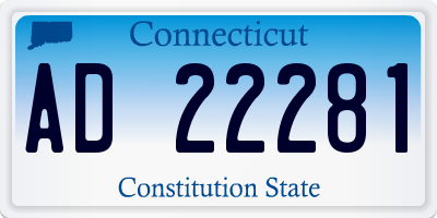 CT license plate AD22281