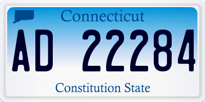 CT license plate AD22284