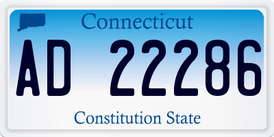 CT license plate AD22286