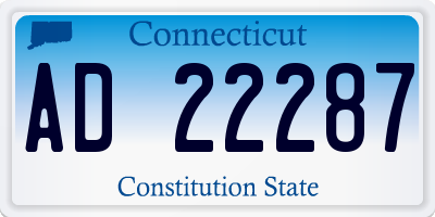 CT license plate AD22287