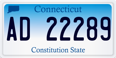 CT license plate AD22289