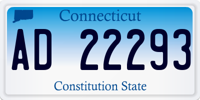 CT license plate AD22293