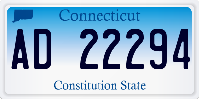 CT license plate AD22294