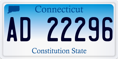 CT license plate AD22296
