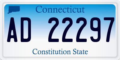 CT license plate AD22297