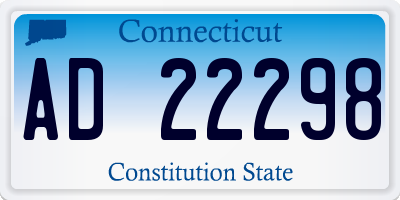 CT license plate AD22298