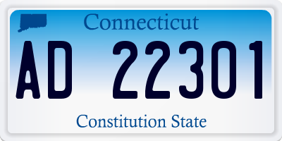 CT license plate AD22301