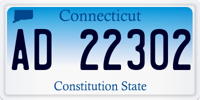 CT license plate AD22302