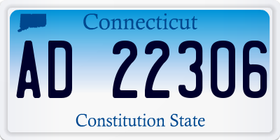 CT license plate AD22306