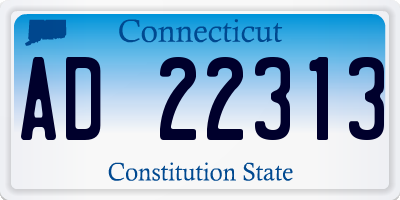 CT license plate AD22313