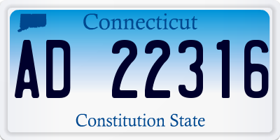 CT license plate AD22316