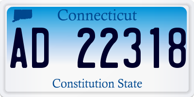 CT license plate AD22318