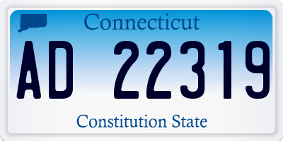 CT license plate AD22319