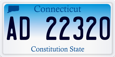 CT license plate AD22320
