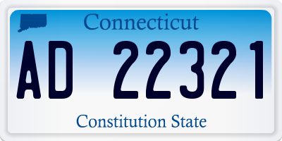 CT license plate AD22321