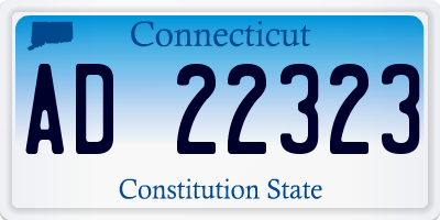 CT license plate AD22323