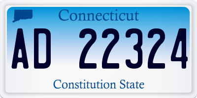 CT license plate AD22324