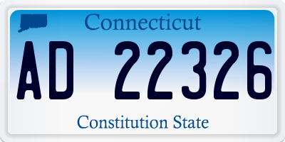 CT license plate AD22326