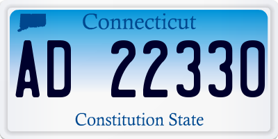 CT license plate AD22330