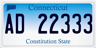 CT license plate AD22333
