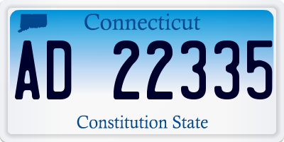 CT license plate AD22335