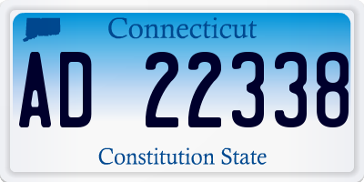 CT license plate AD22338