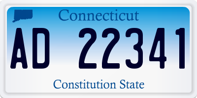 CT license plate AD22341