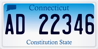 CT license plate AD22346