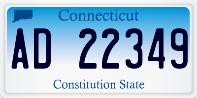 CT license plate AD22349
