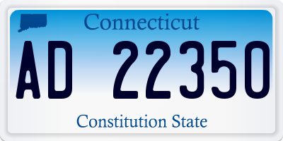 CT license plate AD22350