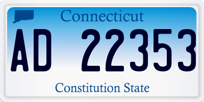 CT license plate AD22353