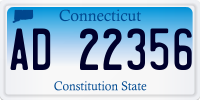 CT license plate AD22356