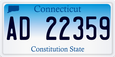 CT license plate AD22359