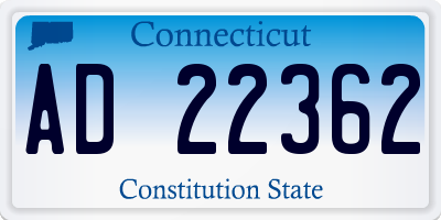 CT license plate AD22362