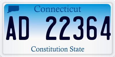 CT license plate AD22364