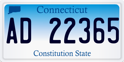 CT license plate AD22365