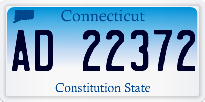 CT license plate AD22372
