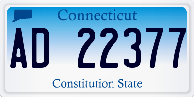 CT license plate AD22377