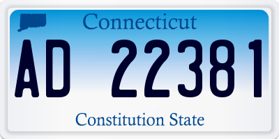 CT license plate AD22381