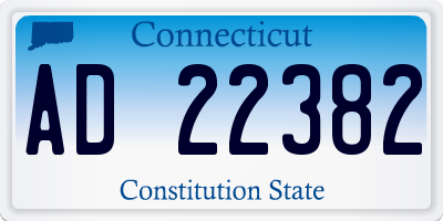 CT license plate AD22382