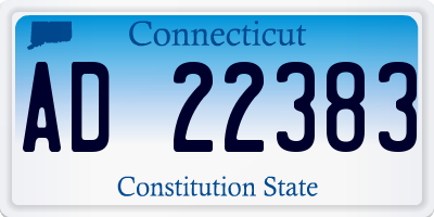 CT license plate AD22383