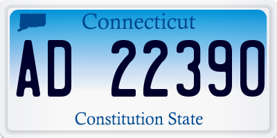 CT license plate AD22390