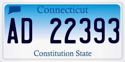 CT license plate AD22393