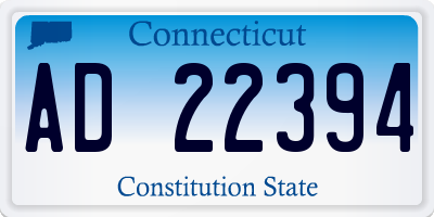 CT license plate AD22394