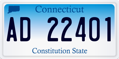 CT license plate AD22401