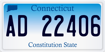CT license plate AD22406