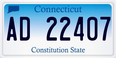 CT license plate AD22407