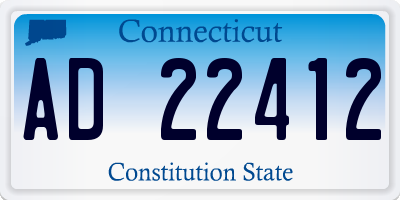 CT license plate AD22412