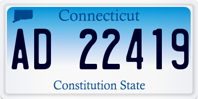 CT license plate AD22419